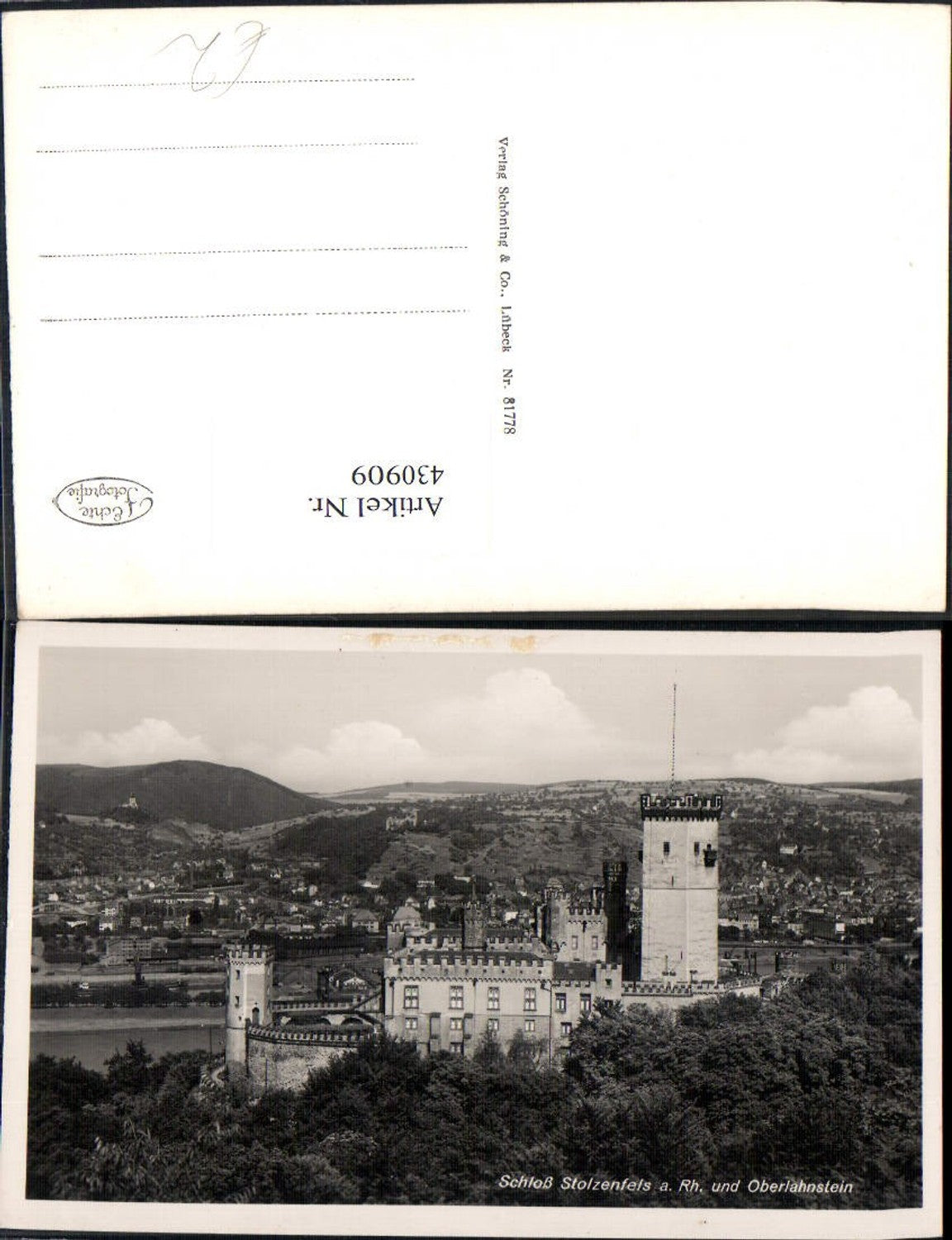 430909,Foto Ak Schloss Stolzenfels a. Rhein u. Oberlahnstein