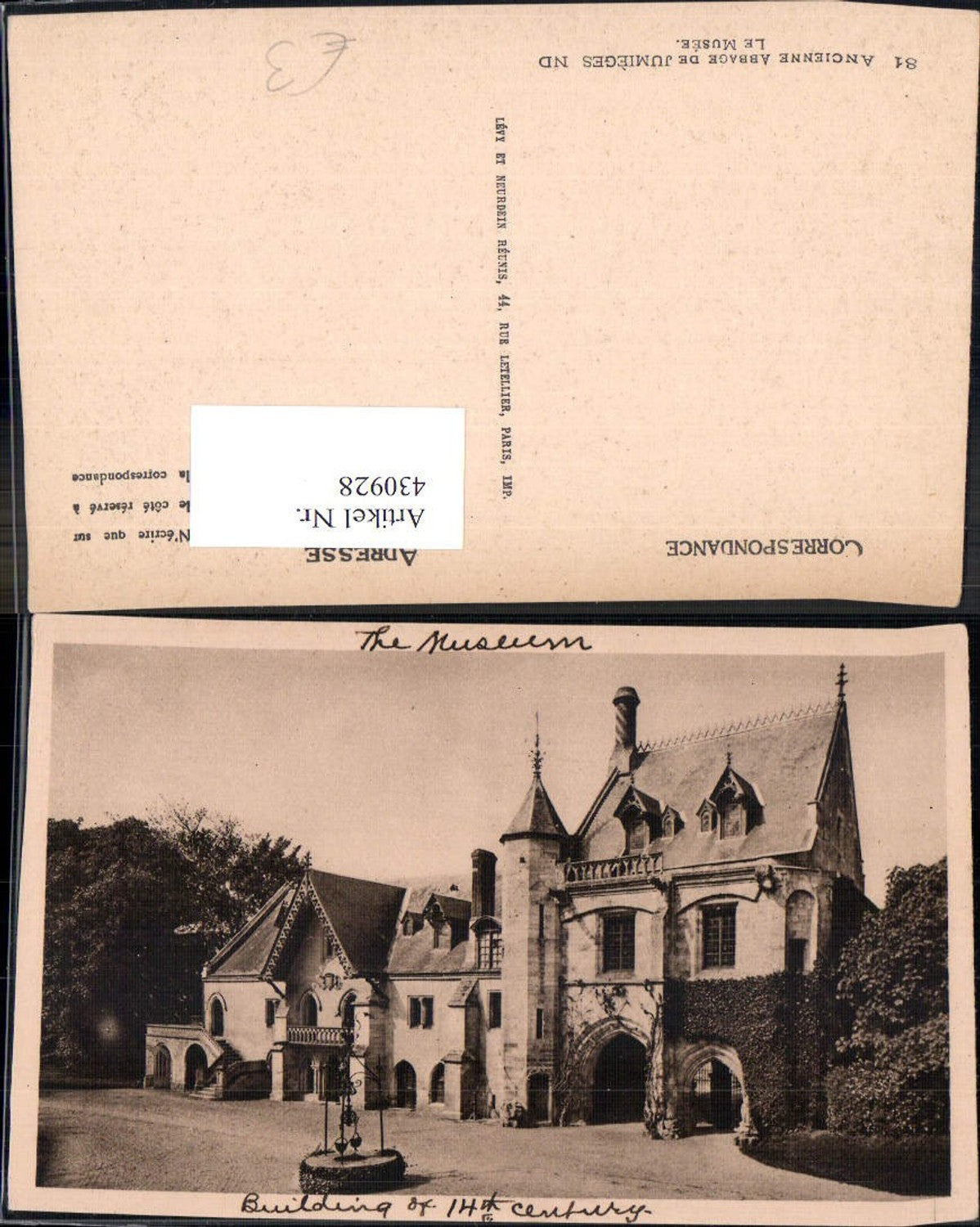 430928,Schloss Ancieene Abbage de Jumieges Le Musee