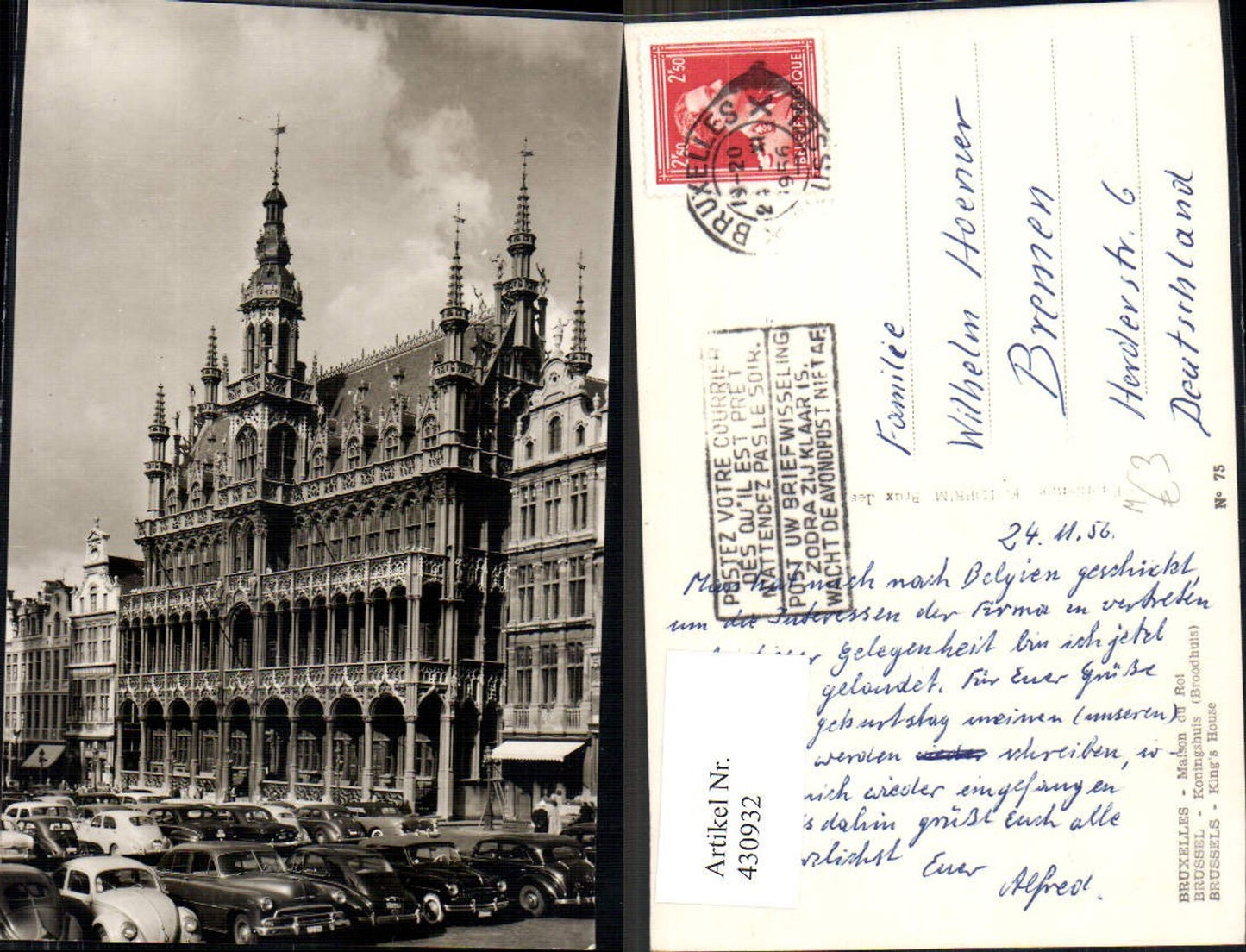 430932,Foto Ak Brüssel Kings House Koningshuis Bruxelles Schloss VW Käfer Auto