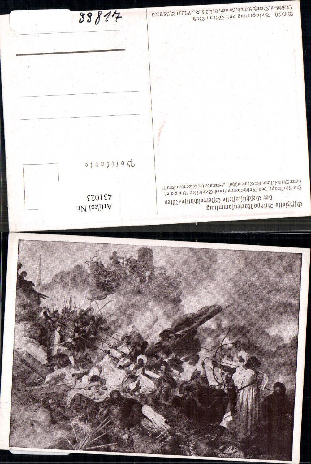 431023,Künstler Ak Off. Bildpostkartensammlung Österreichhilfe Nr. 20 Rutz Belagerung v. Wien Türken 1529