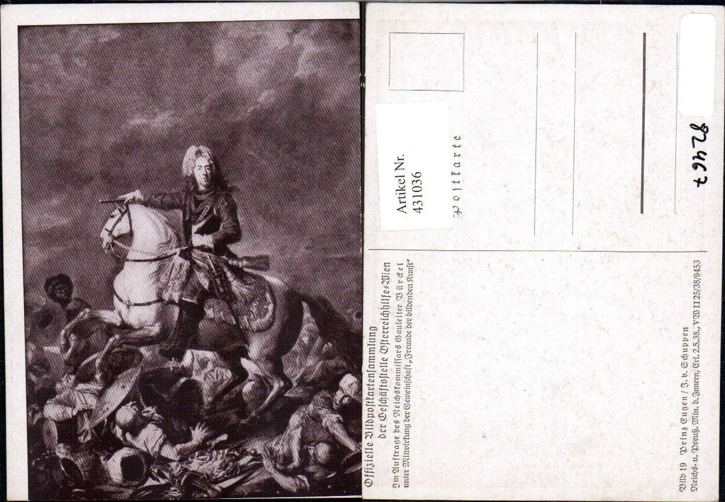 431036,Künstler Ak Off. Bildpostkartensammlung Österreichhilfe Nr. 19 J. Schuppen Prinz Eugen Adel Monarchie