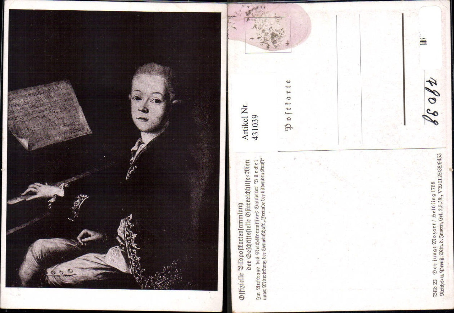 431039,Künstler Ak Off. Bildpostkartensammlung Österreichhilfe Nr. 22 Helbing Der junge Mozart Musik Klavier
