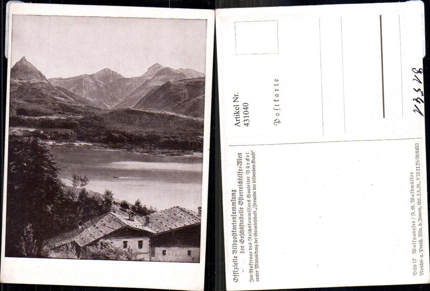 431040,Künstler Ak Off. Bildpostkartensammlung Österreichhilfe Nr. 17 F. Waldmüller Wolfgangsee