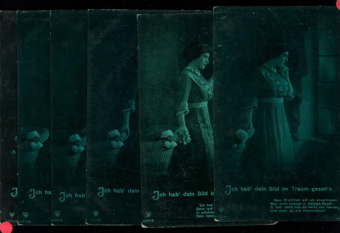 431559,Serie 6 Stk. Frau Liebe Ich hab dein Bild im Traum gesehen Spruch pub HB 6372/1-6
