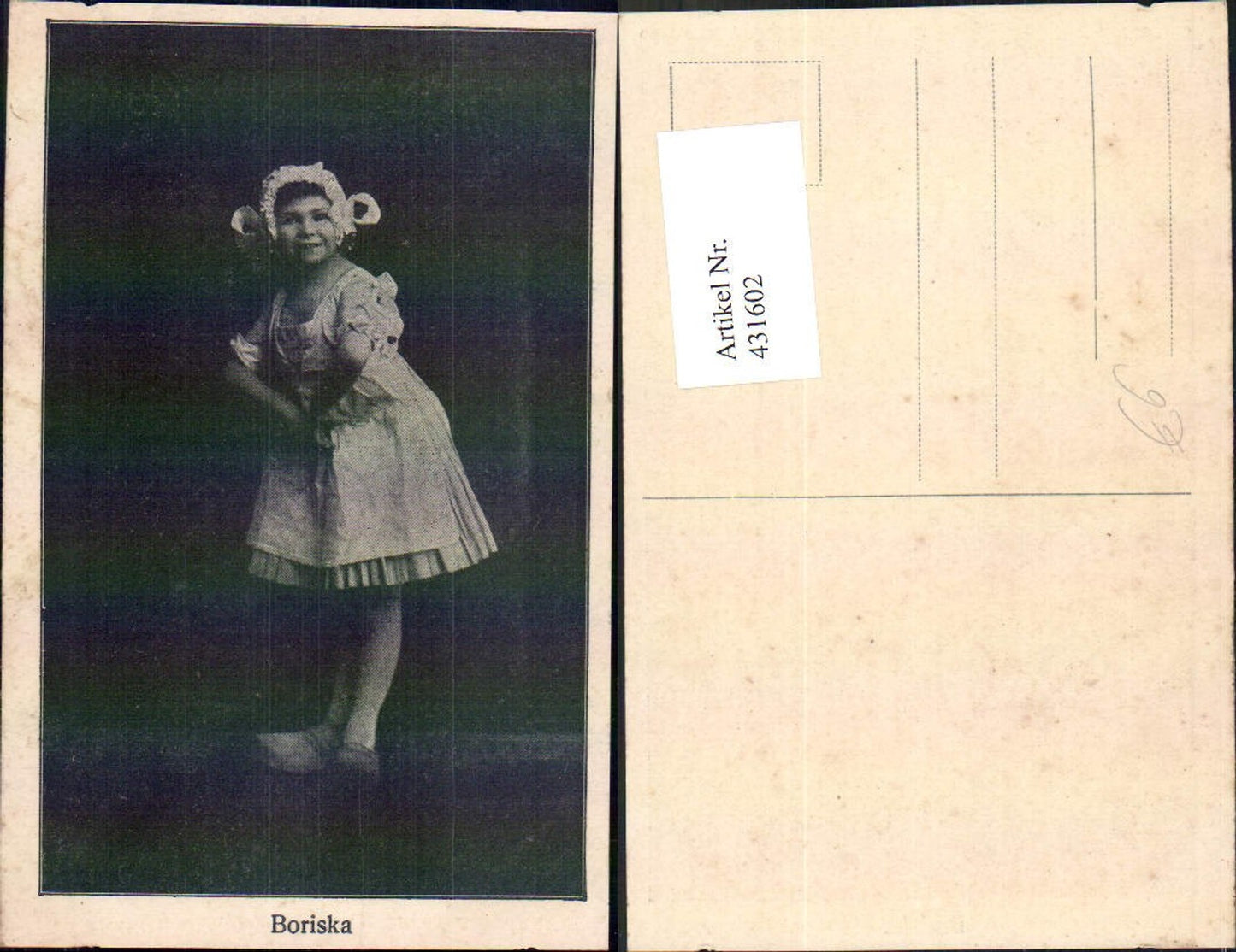431602,Foto Ak Kind Tracht Kopfbedeckung Boriska