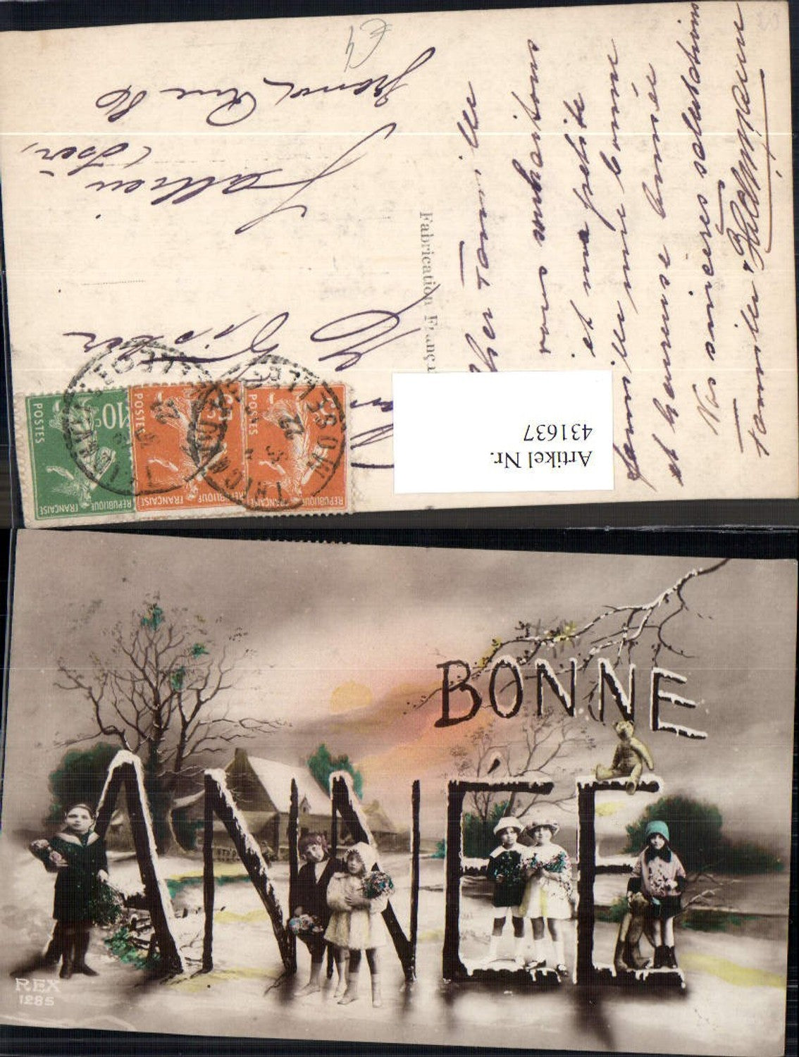 431637,Fotomontage Kinder Pelz Uniform Buchstaben Bonne Annee