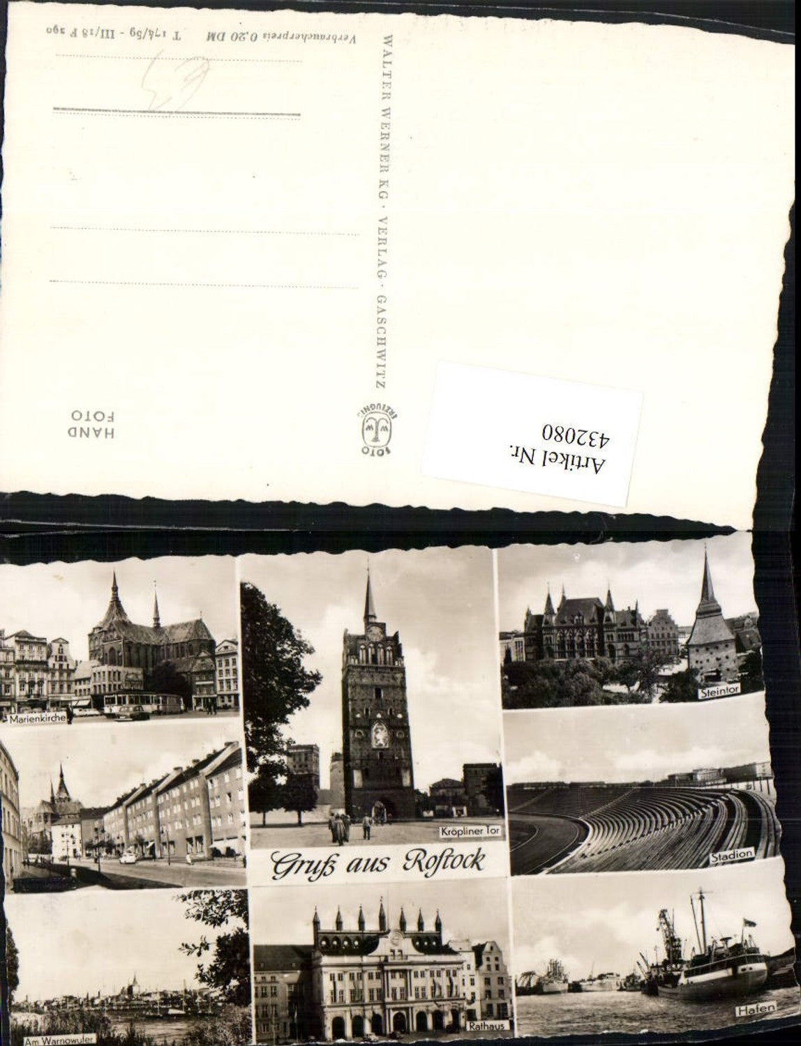 432080,Rostock Steintor Stadion Hafen Rathaus Kirche Mehrbildkarte