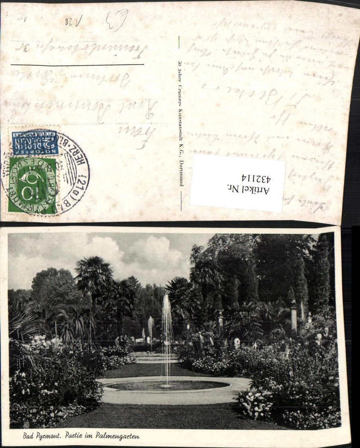 432114,Bad Pyrmont Partie im Palmengarten Brunnen