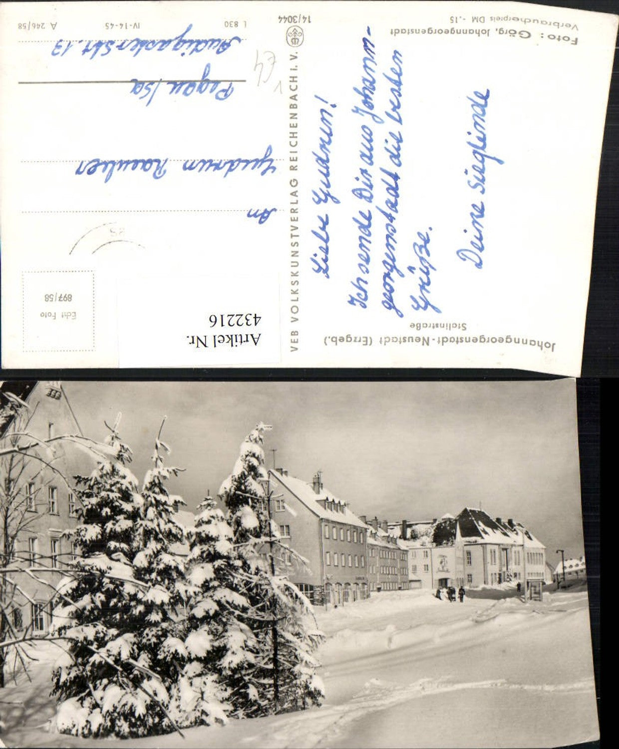 432216,Johanngeorgenstadt-Neustadt im Erzgebirge Stalinstraße Winterbild pub VEB