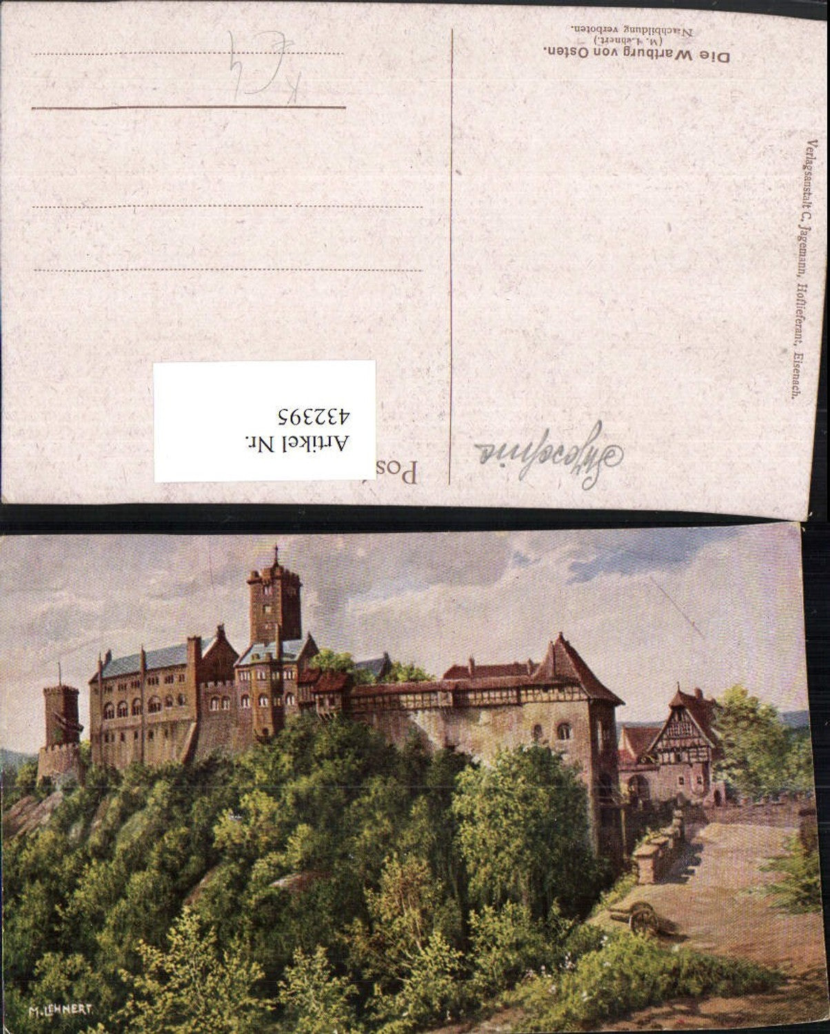 432395,Künstler AK M. Lehnert Eisenach Wartburg Burg