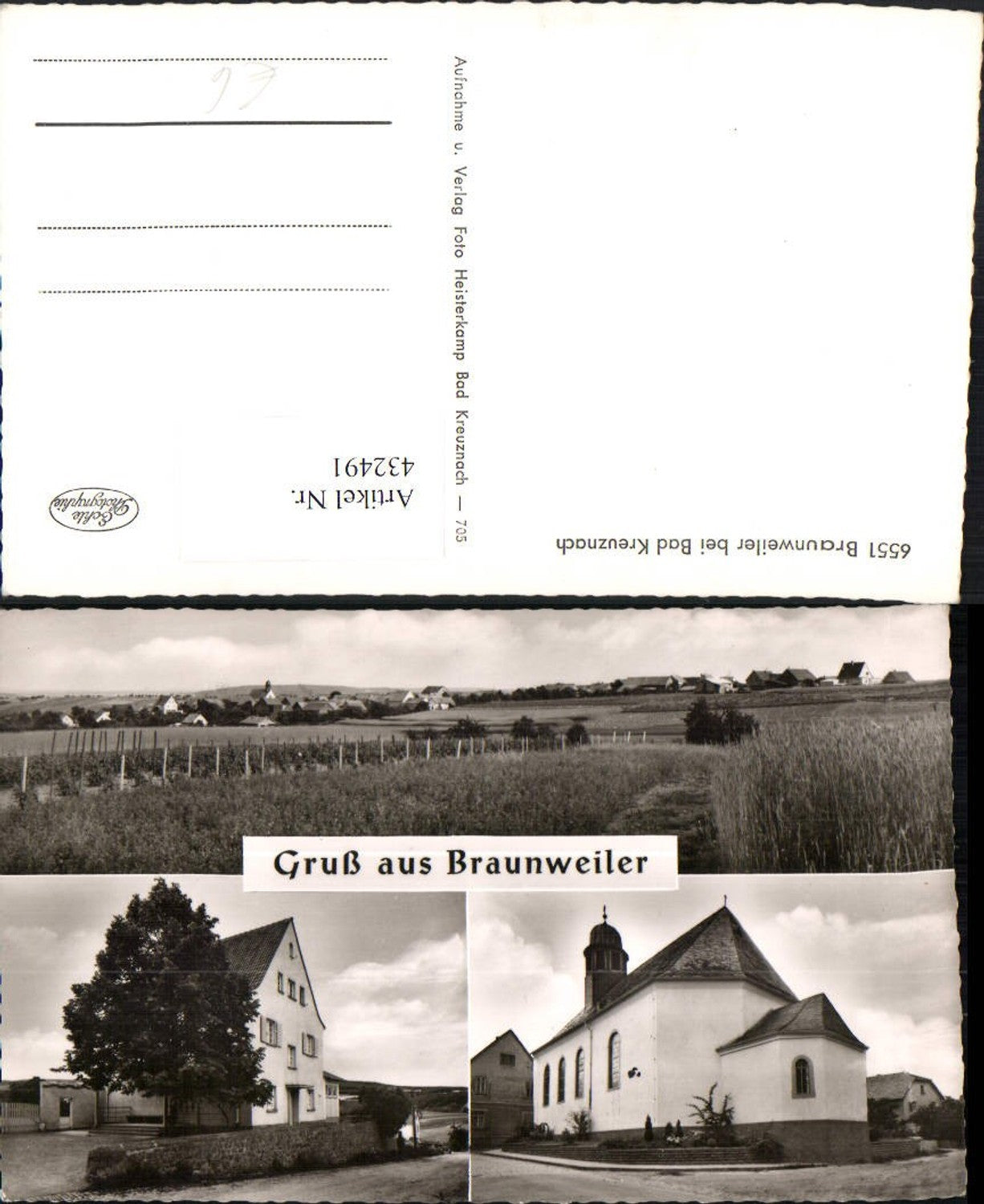432491,Braunweiler b. Bad Kreuznach Totale Kirche Mehrbildkarte