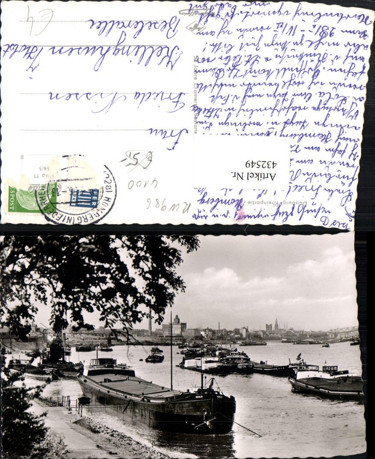 432549,Duisburg Rheinpartie Teilansicht Fluss Schiffe Boote