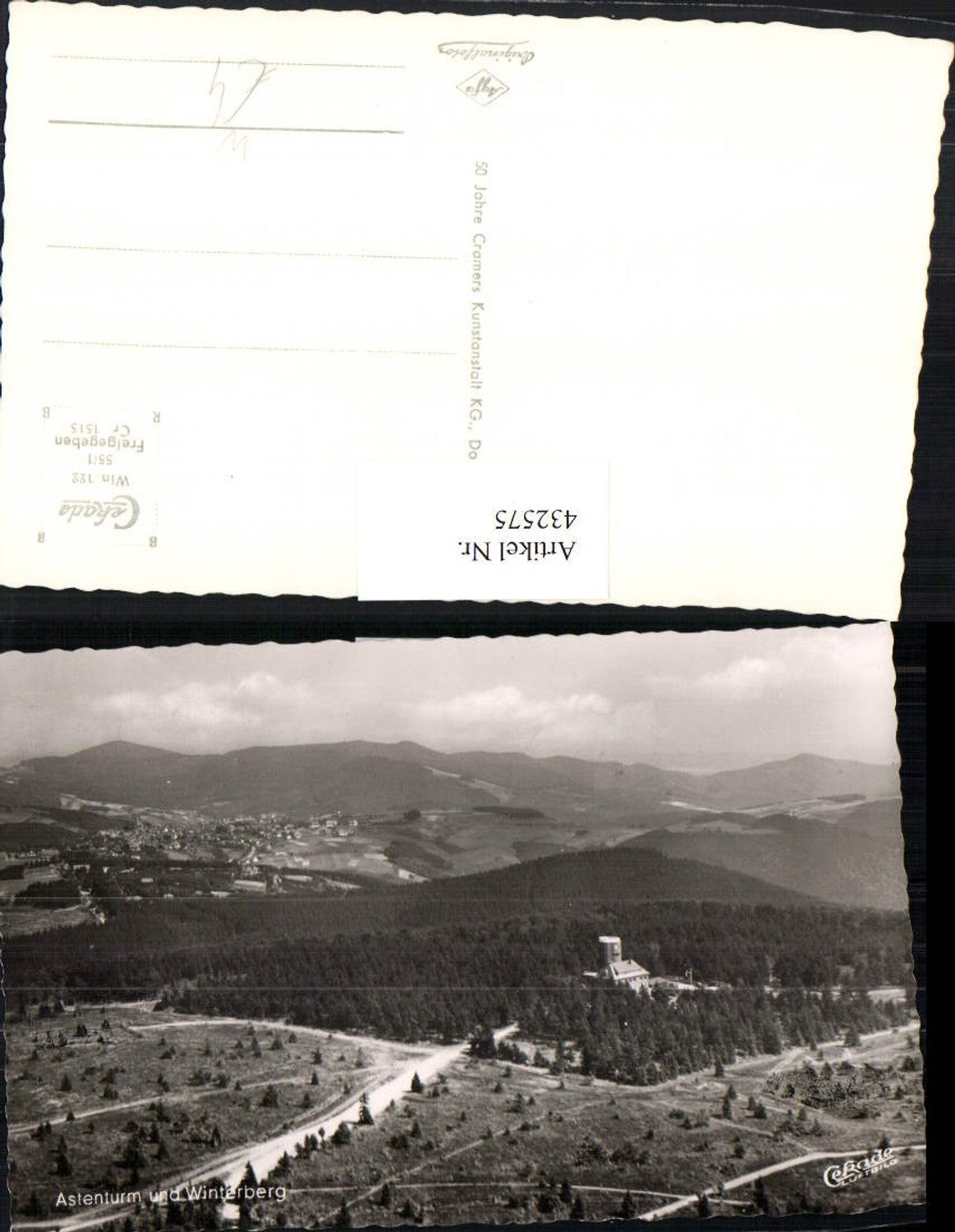 432575,Astenturm u. Winterberg Totale Fliegeraufnahme