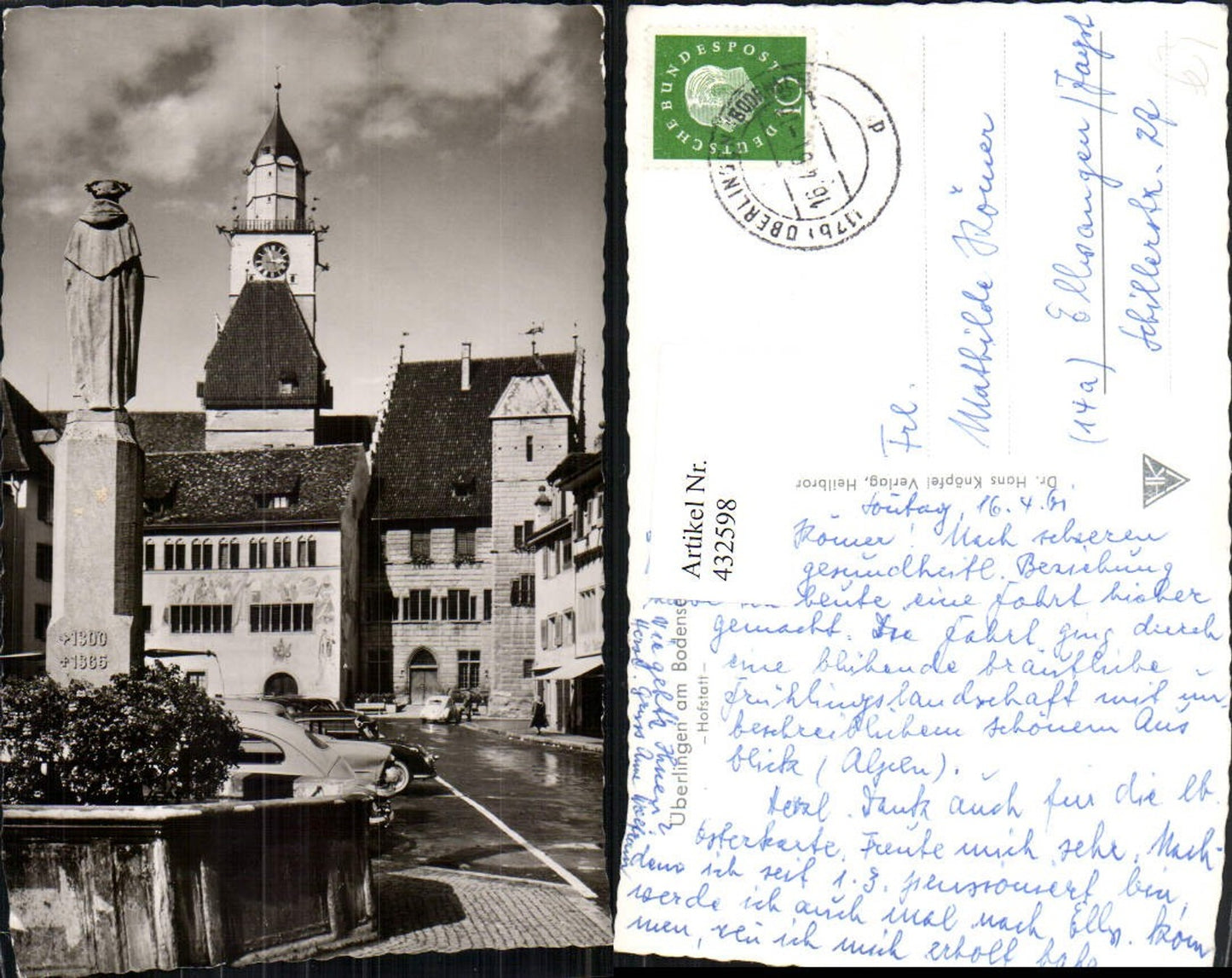 432598,Überlingen am Bodensee Hafstatt Brunnen Statue