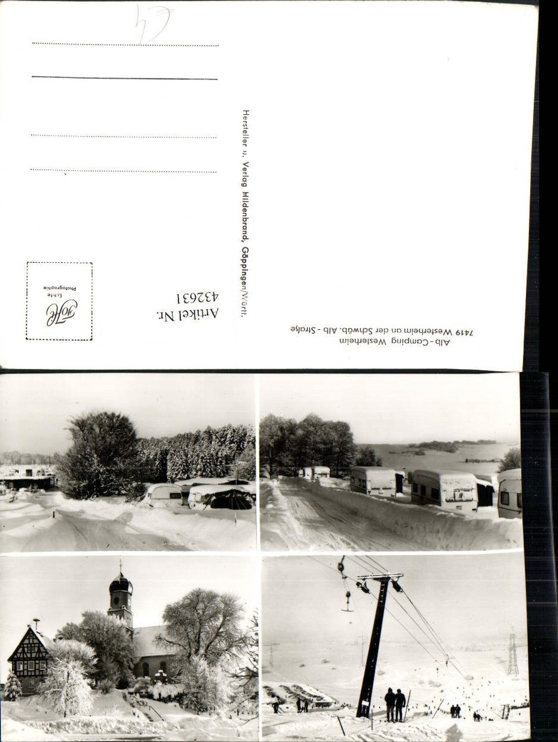 432631,Westerheim an d. Schwäbischen Alb-Straße Camping Kirche Mehrbildkarte