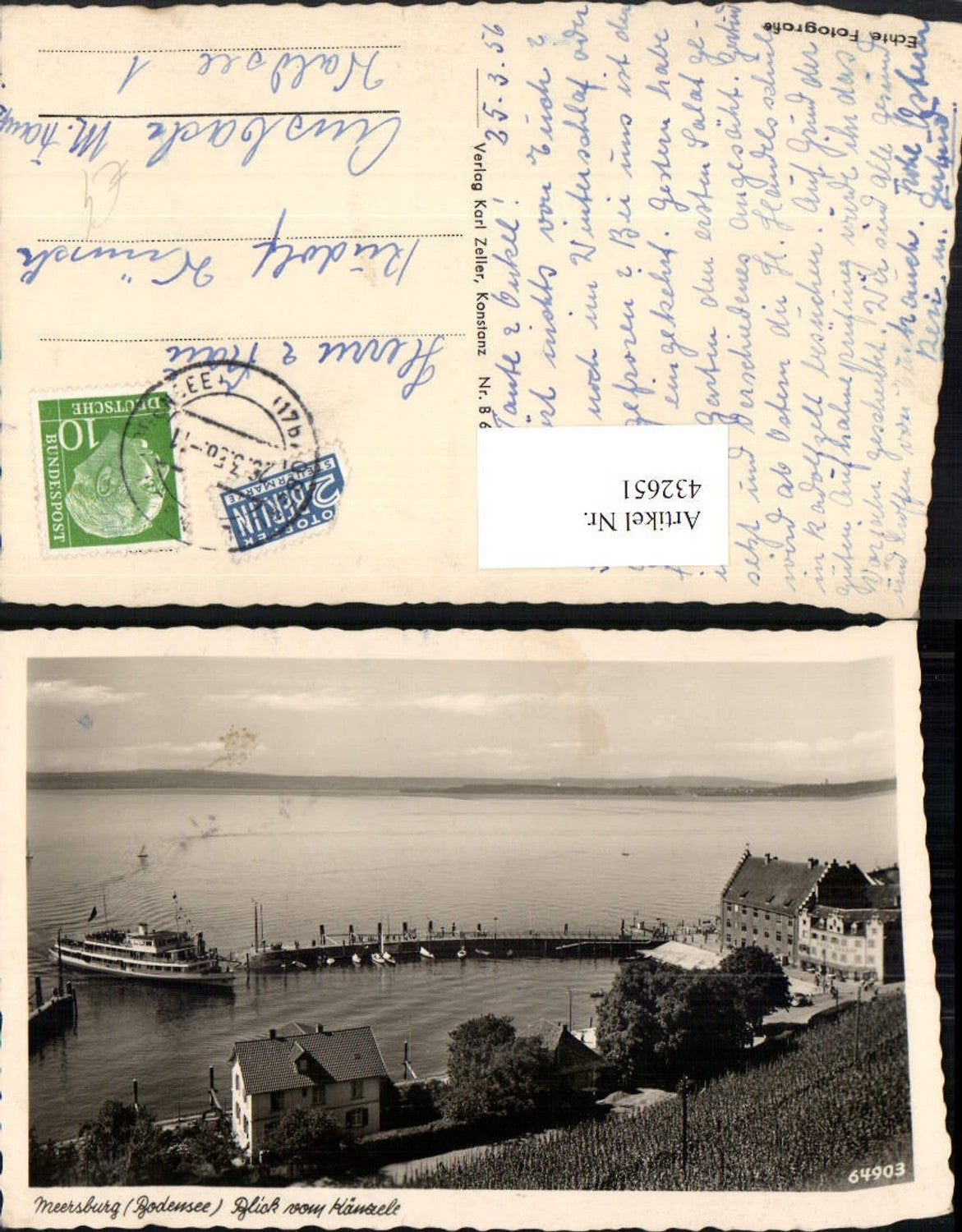 432651,Meersburg am Bodensee Blick vom Känzele Dampfer