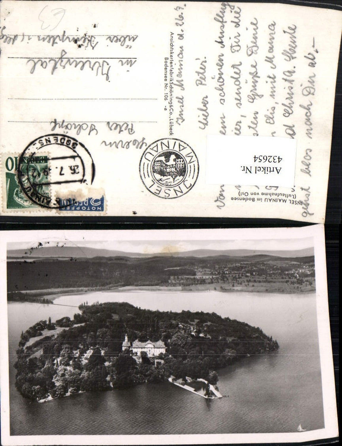 432654,Insel Mainau im Bodensee Totale Fliegeraufnahme