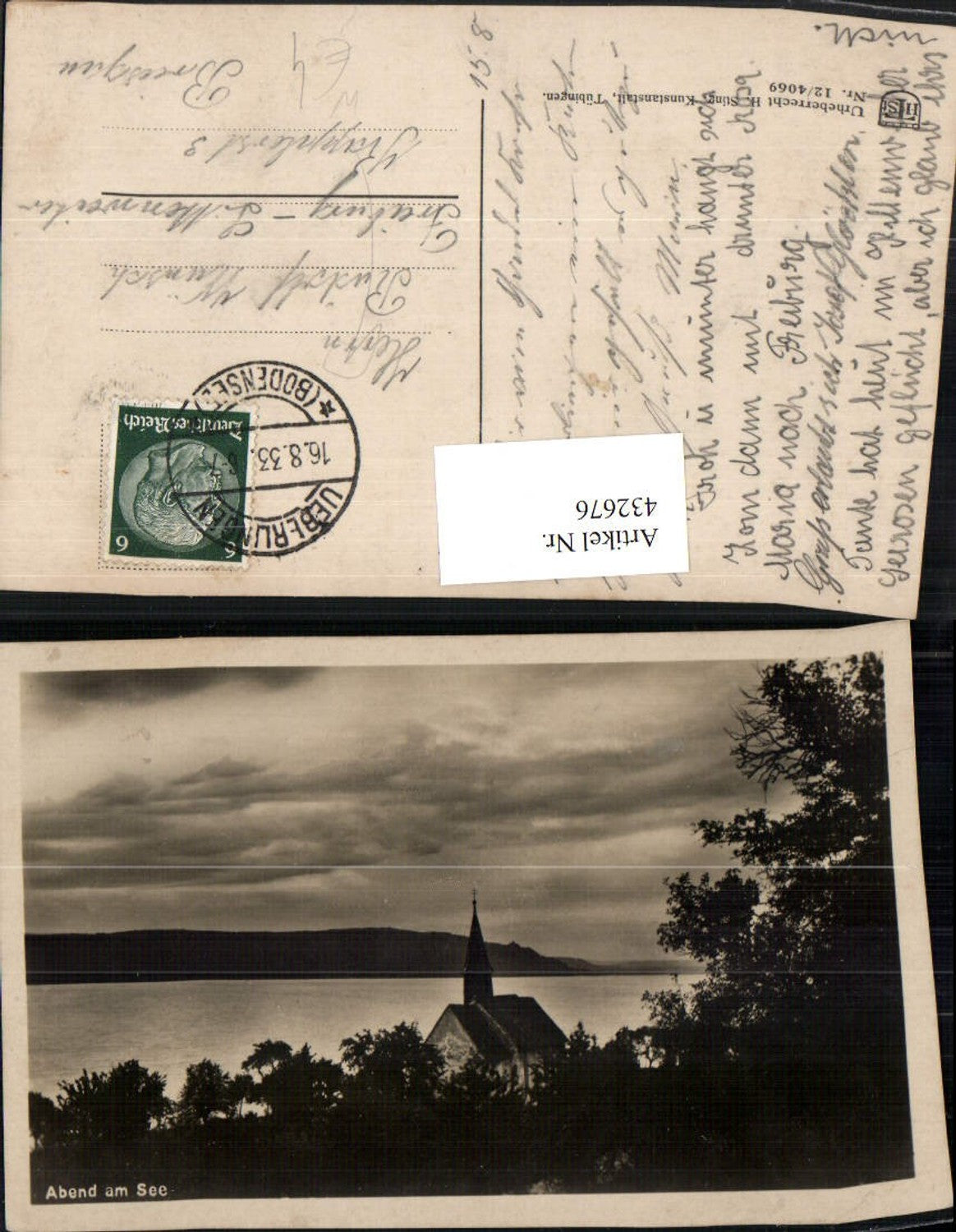 432676,Abend am Bodensee b. Überlingen Kirche