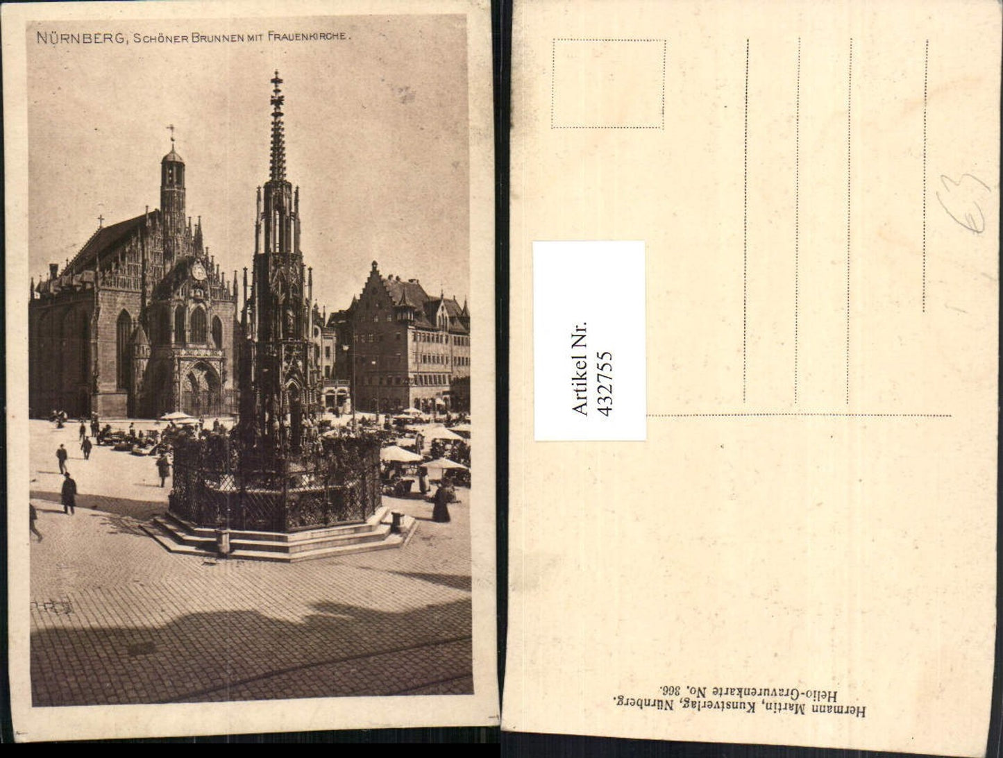 432755,Nürnberg Schöner Brunnen m. Frauenkirche Kirche