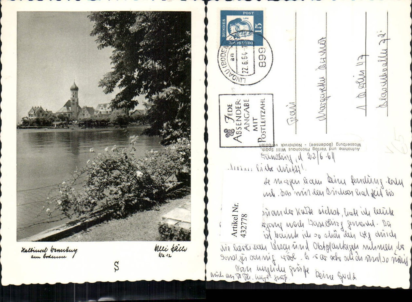432778,Insel Wasserburg am Bodensee Teilansicht pub Willi Späth Wa12