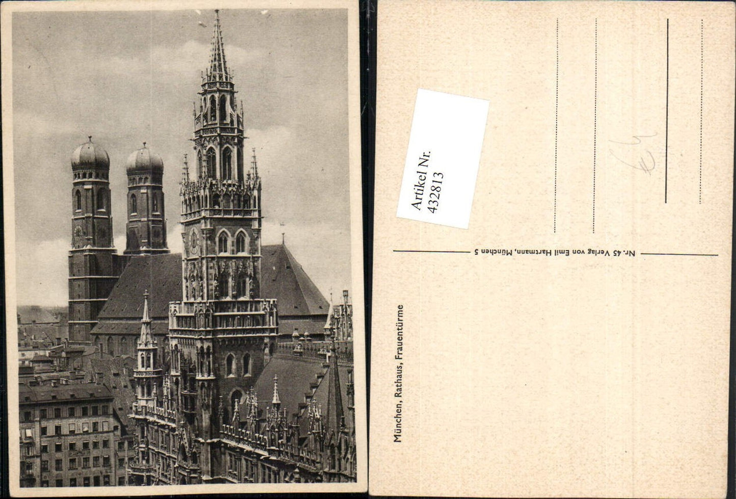 432813,München Rathaus u. Frauenkirche Türme