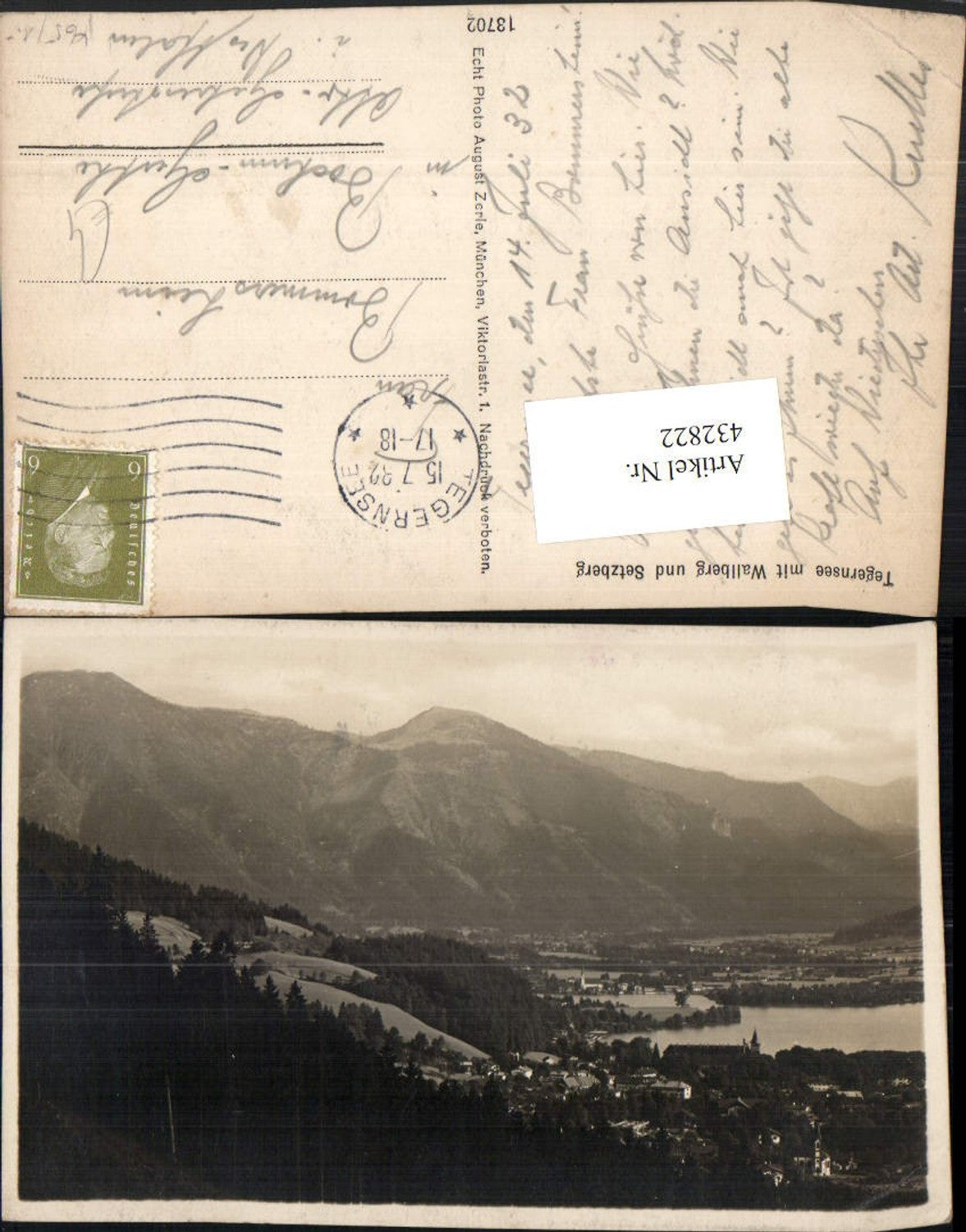 432822,Tegernsee Totale m. Wallberg u. Setzberg Bergkulisse