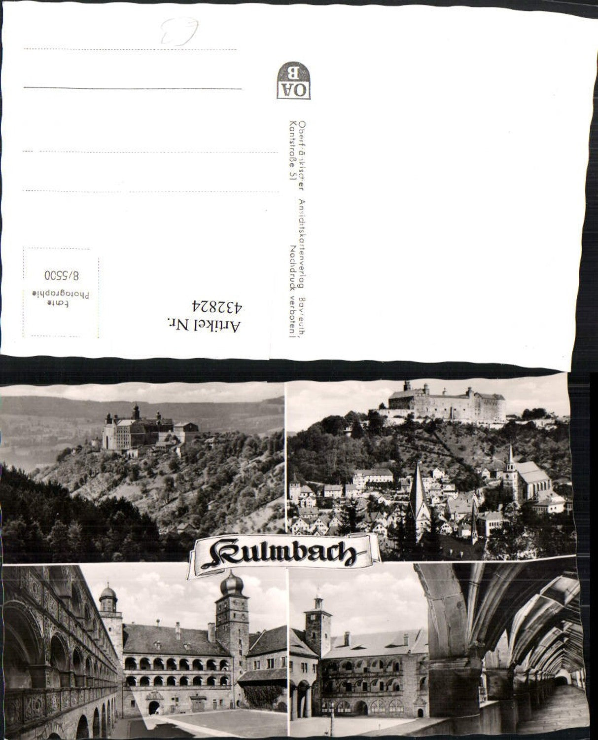 432824,Kulmbach Totale m. Schloss Hof Arkaden Mehrbildkarte