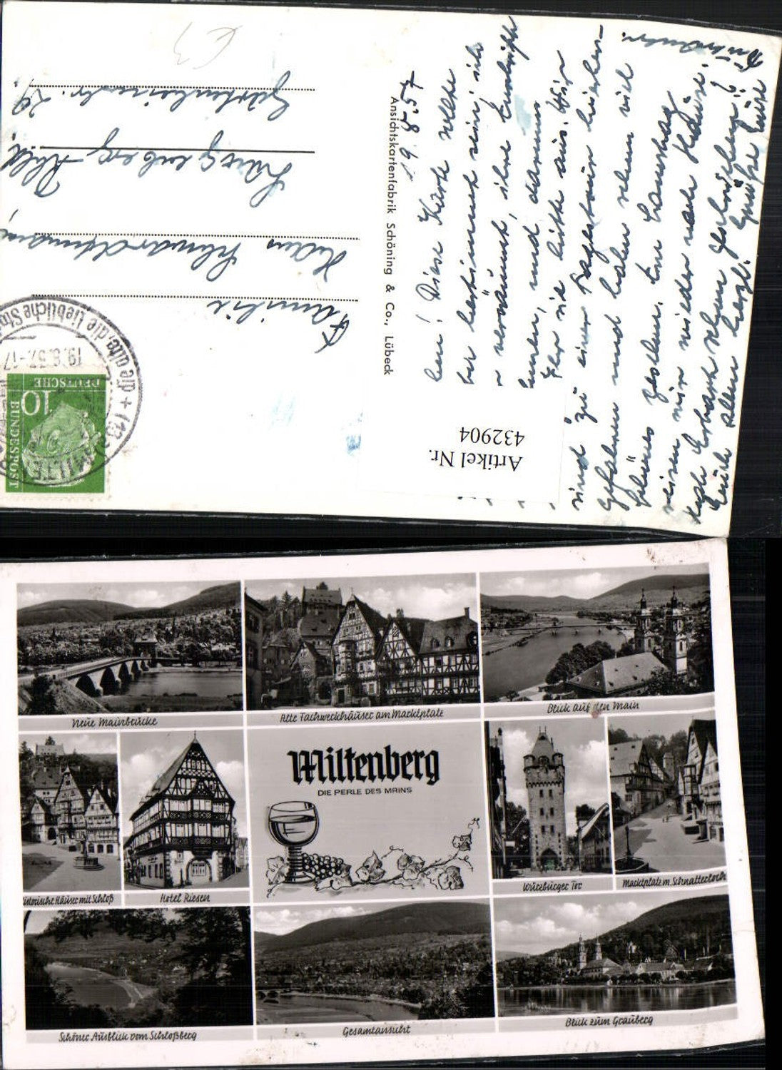 432904,Miltenberg Totale Fachwerkhäuser Hotel Riesen Tor Mehrbildkarte