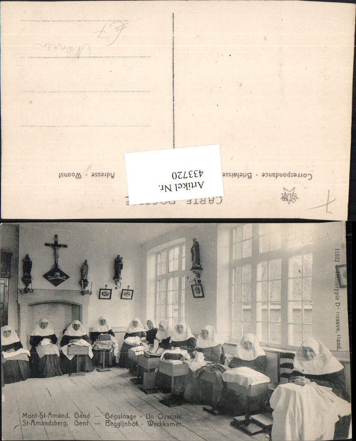 433720,Belgium Gent Gand Mont-St-Amand Beguinage Un Ouvroir Nonnen