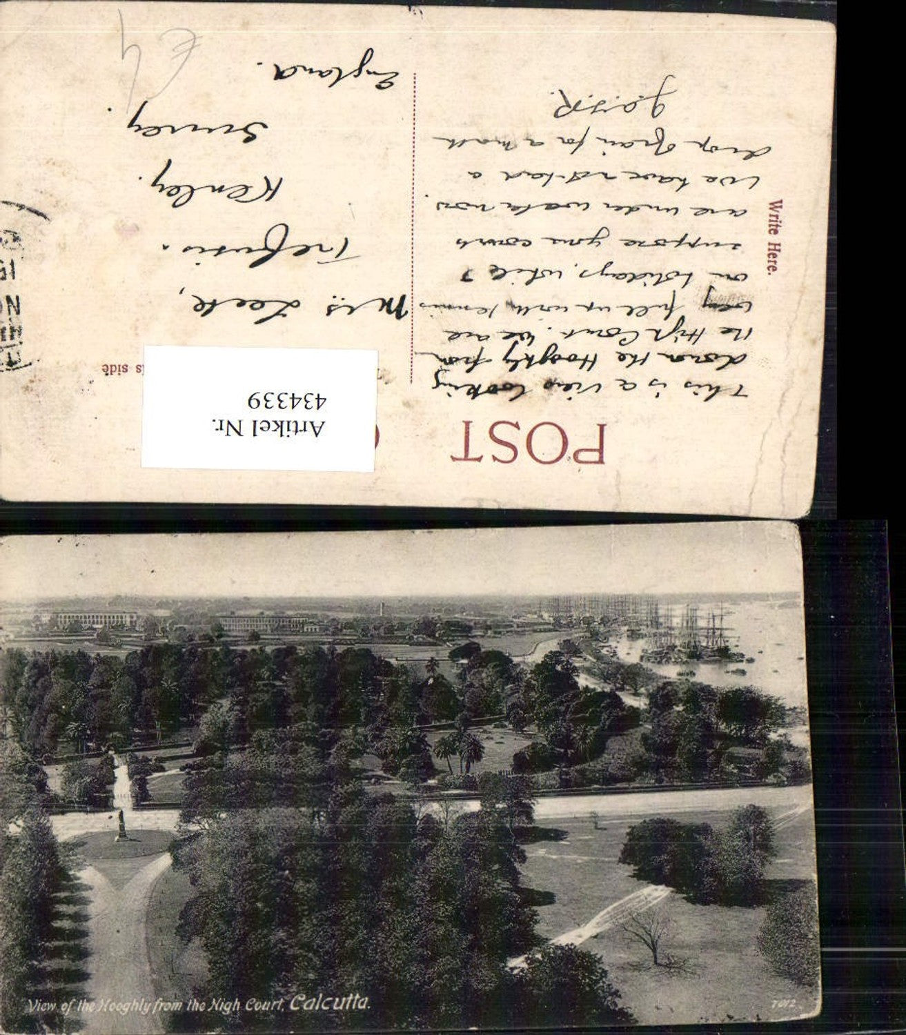 434339,India Calcutta Kalkutta View of the Hooghly from the High Court Hafen