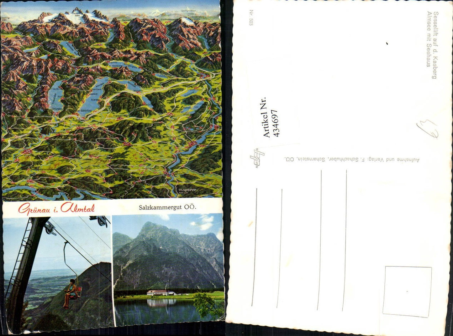 434697,Grünau im Almtal Almsee See Sessellift Landkarte Mehrbildkarte