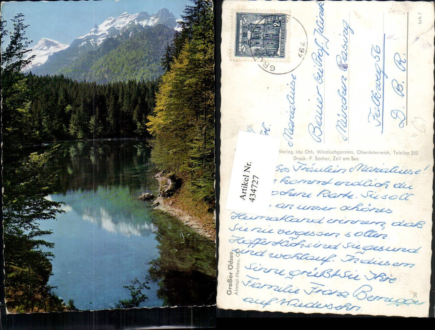 434727,Almtal Hetzau b. Grünau Großer Ödsee See Bergkulisse