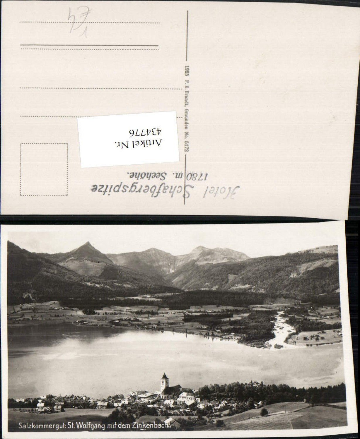 434776,St. Wolfgang am See Totale m. Zinkenbach Bergkulisse pub F. E. Brandt 5172