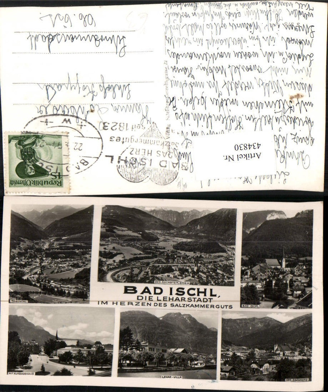 434830,Bad Ischl Totale Lehar-Villa Kurbadehaus Mehrbildkarte pub Cosy