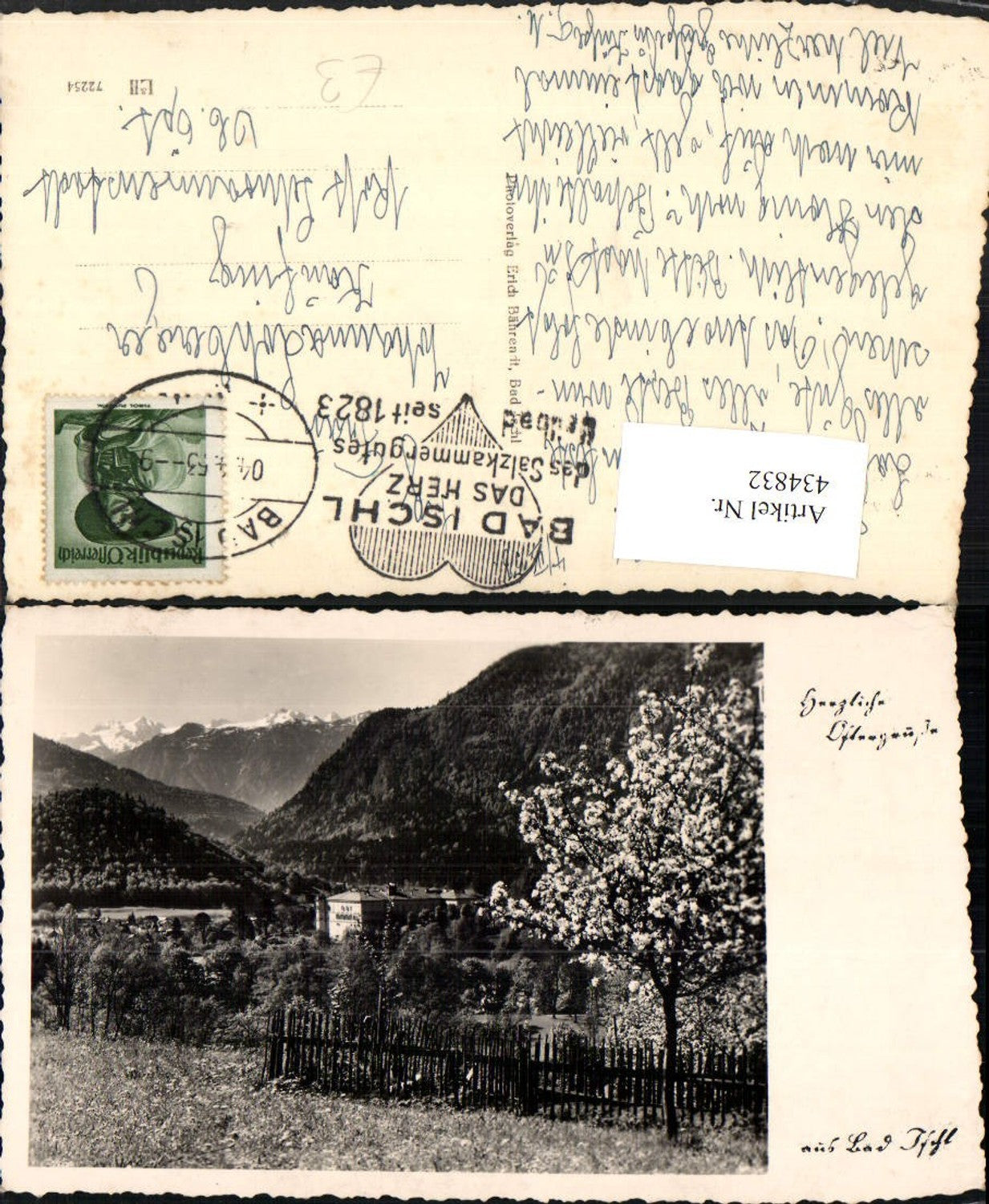 434832,Bad Ischl Schloss Gebäude Bergkulisse Baumblüte