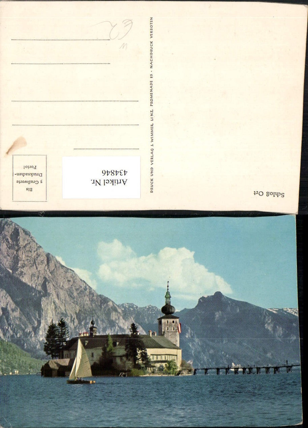 434846,Schloss Ort Orth im Traunsee b. Gmunden Bergkulisse
