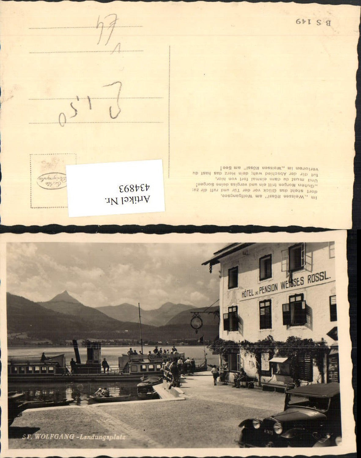 434893,St. Wolfgang Landungsplatz Dampfer Boot Hotel weißes Rössl pub Cosy