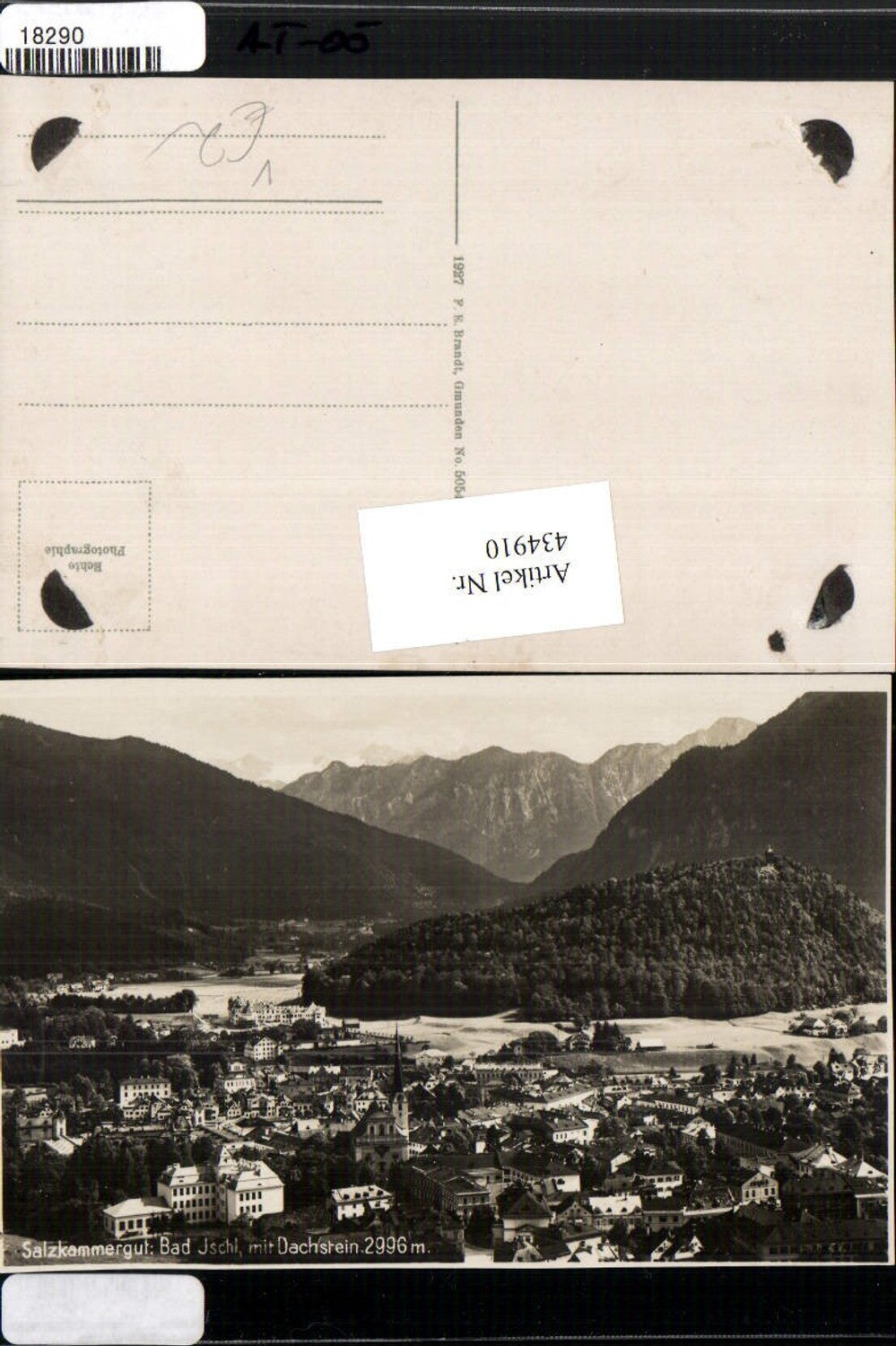 434910,Bad Ischl Totale m. Dachstein Bergkulisse pub F. E. Brandt 5054