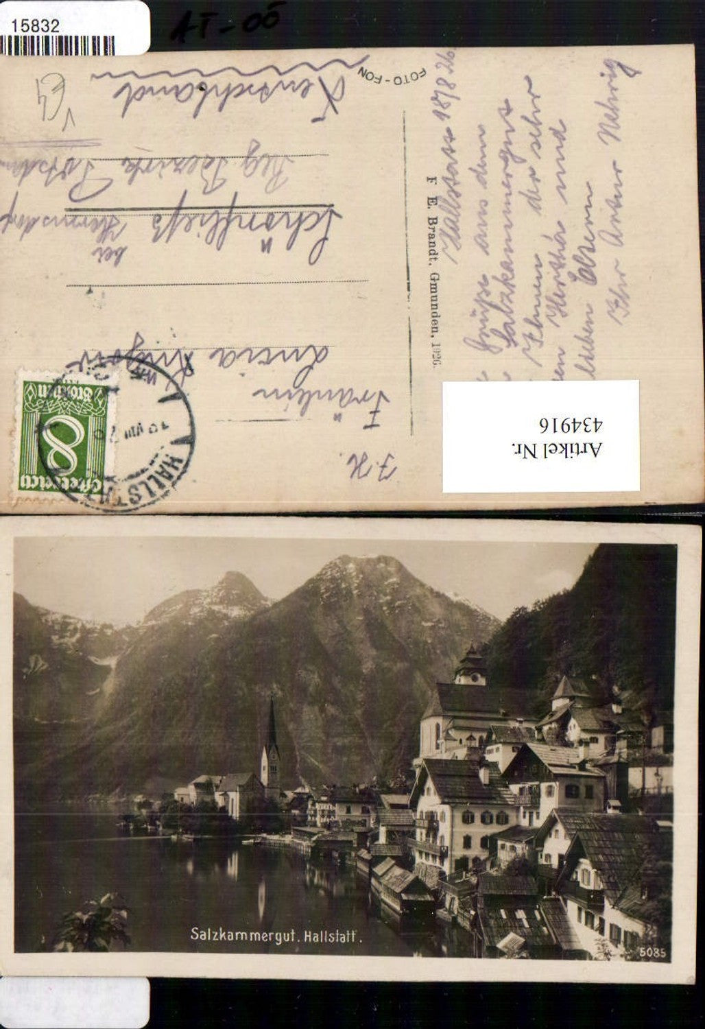 434916,Hallstatt Teilansicht Kirchen Bergkulisse pub F. E. Brandt 5085