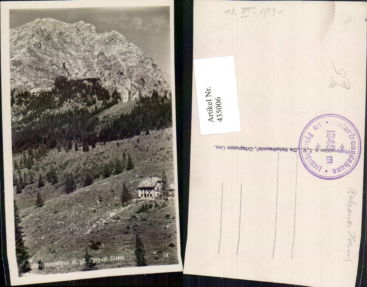435006,Naturfreundehaus Berghütte m. Großen Pyhrgas b. Spital am Pyhrn