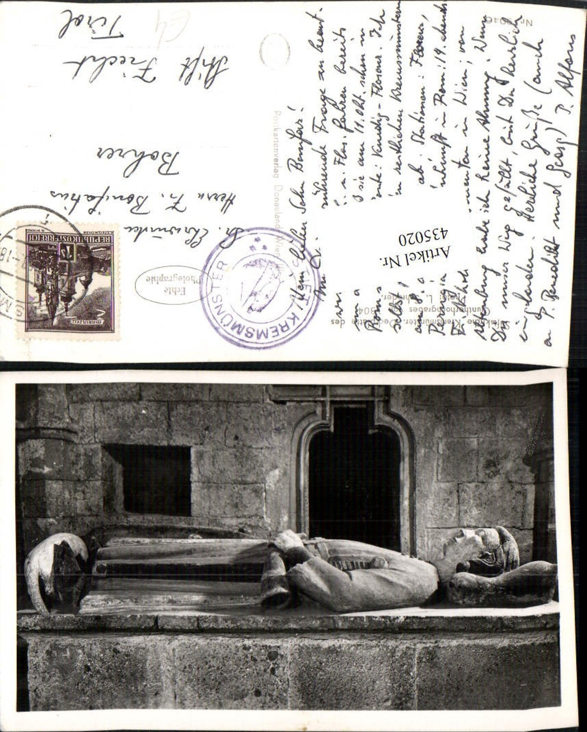 435020,Stiftskirche Kremsmünster Deckplatte des Guntherhochgrabes