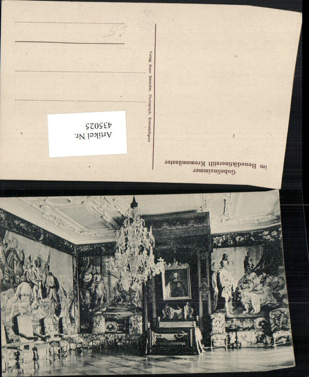 435025,Kremsmünster Benediktinerstift Gobelinzimmer Innenansicht