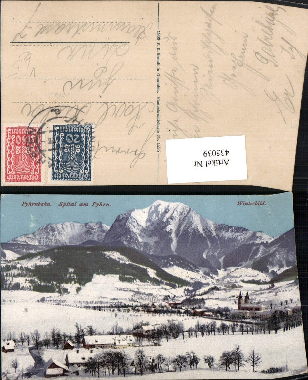 435039,Spital am Pyhrn Totale Bergkulisse Winterbild pub F. E. Brandt 1535