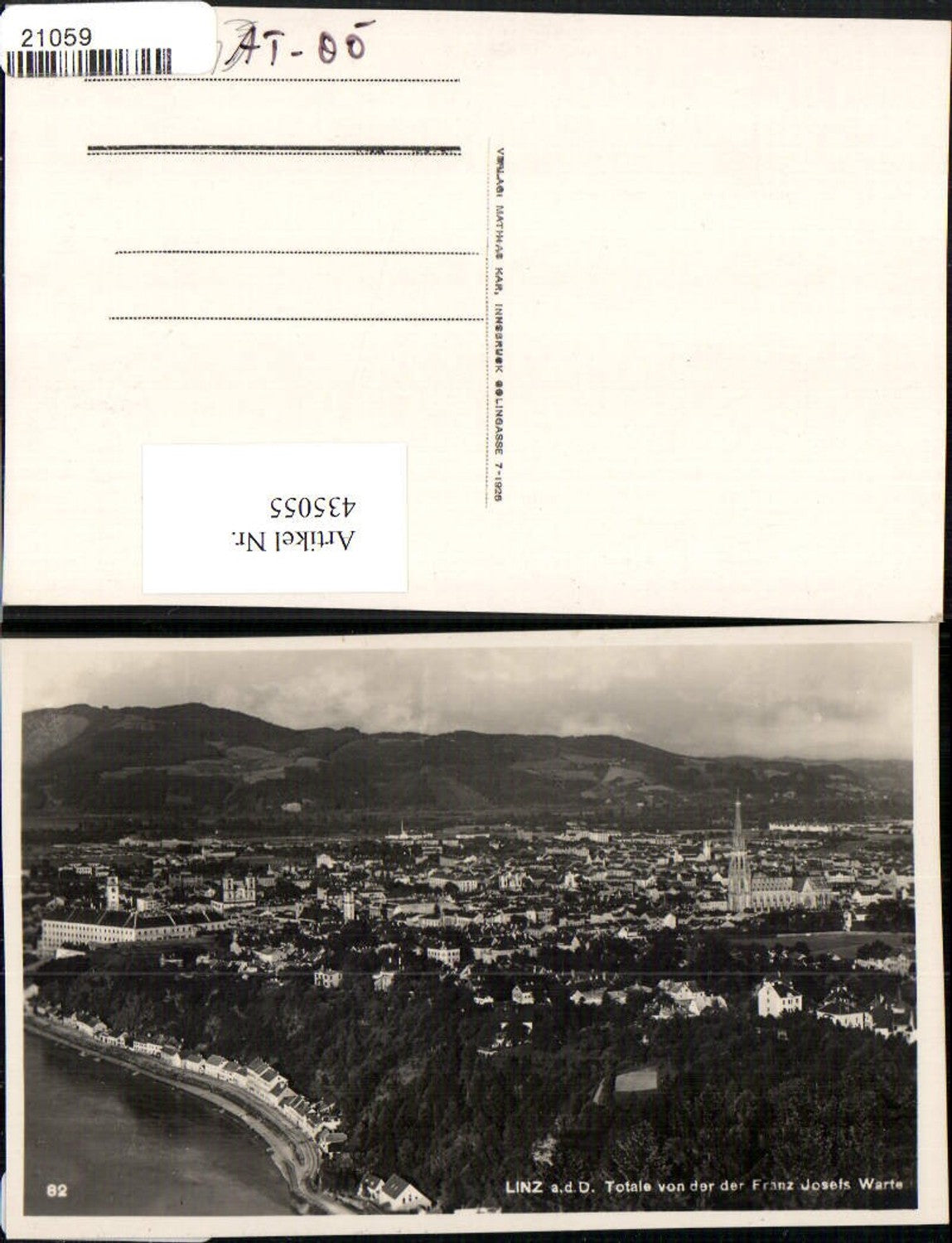 435055,Linz an d. Donau Totale von d. Franz Josefs Warte