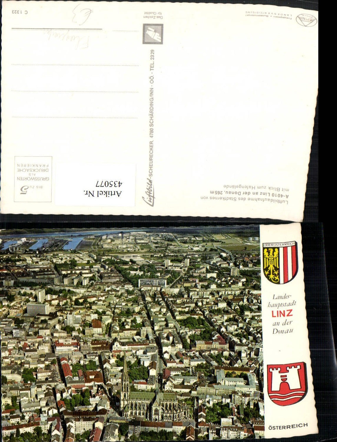 435077,Linz an d. Donau Totale Fliegeraufnahme