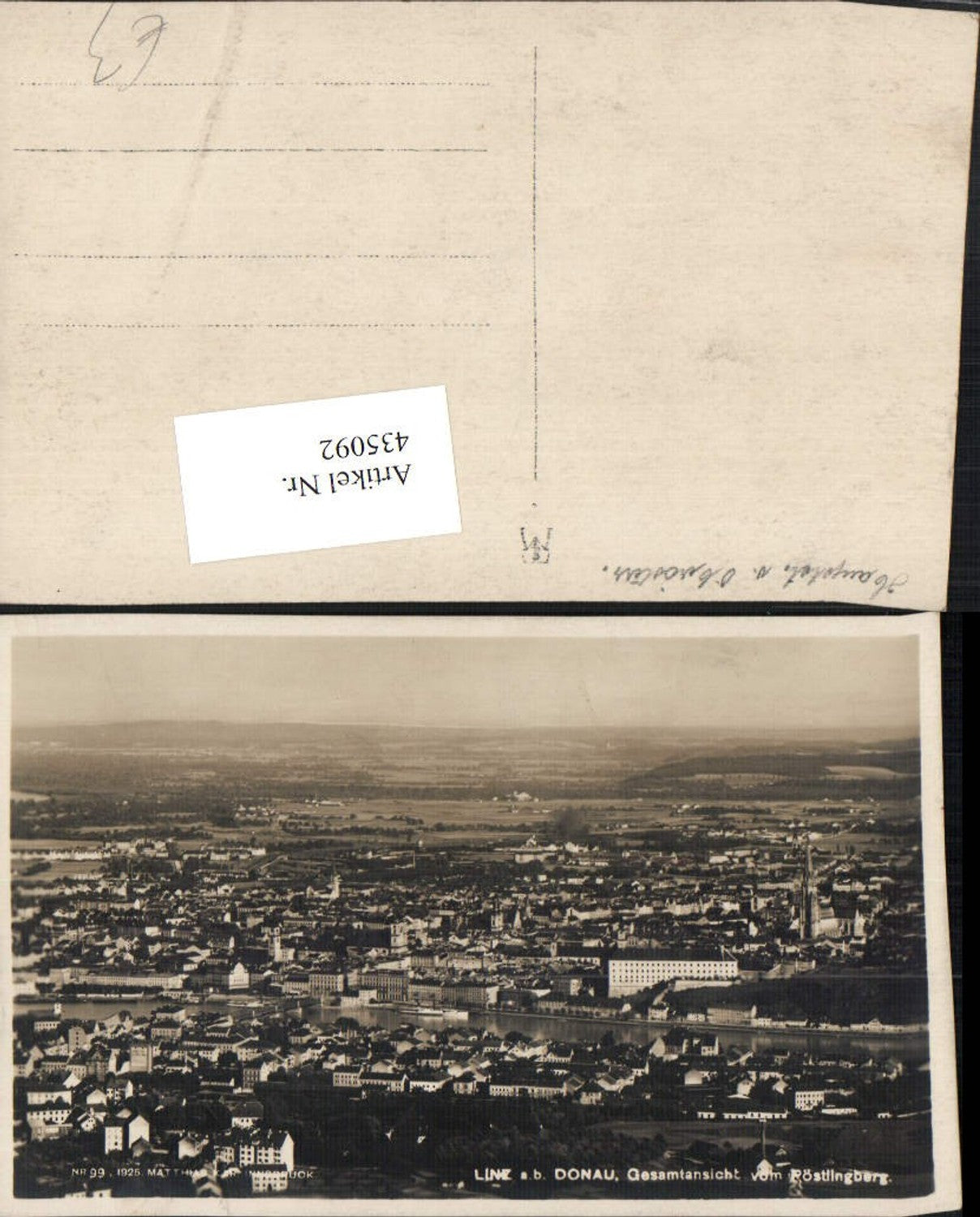 435092,Linz an d. Donau Totale vom Pöstlingberg