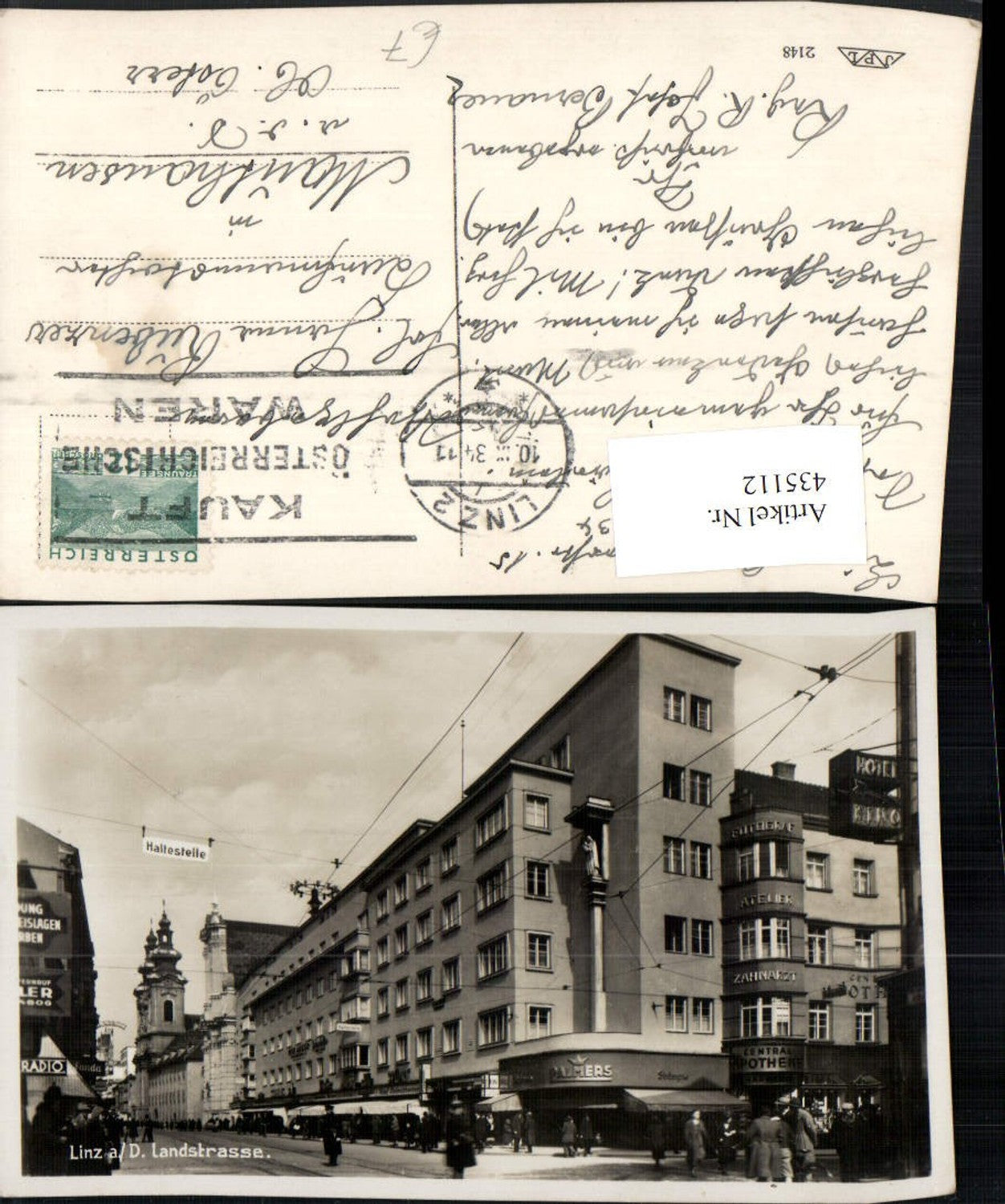 435112,Linz an d. Donau Landstraße Straßenansicht Palmers