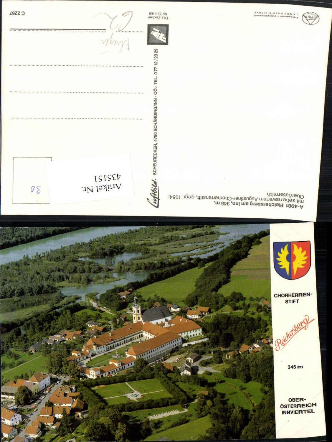 435151,Reichersberg am Inn Totale m. Stift Fliegeraufnahme