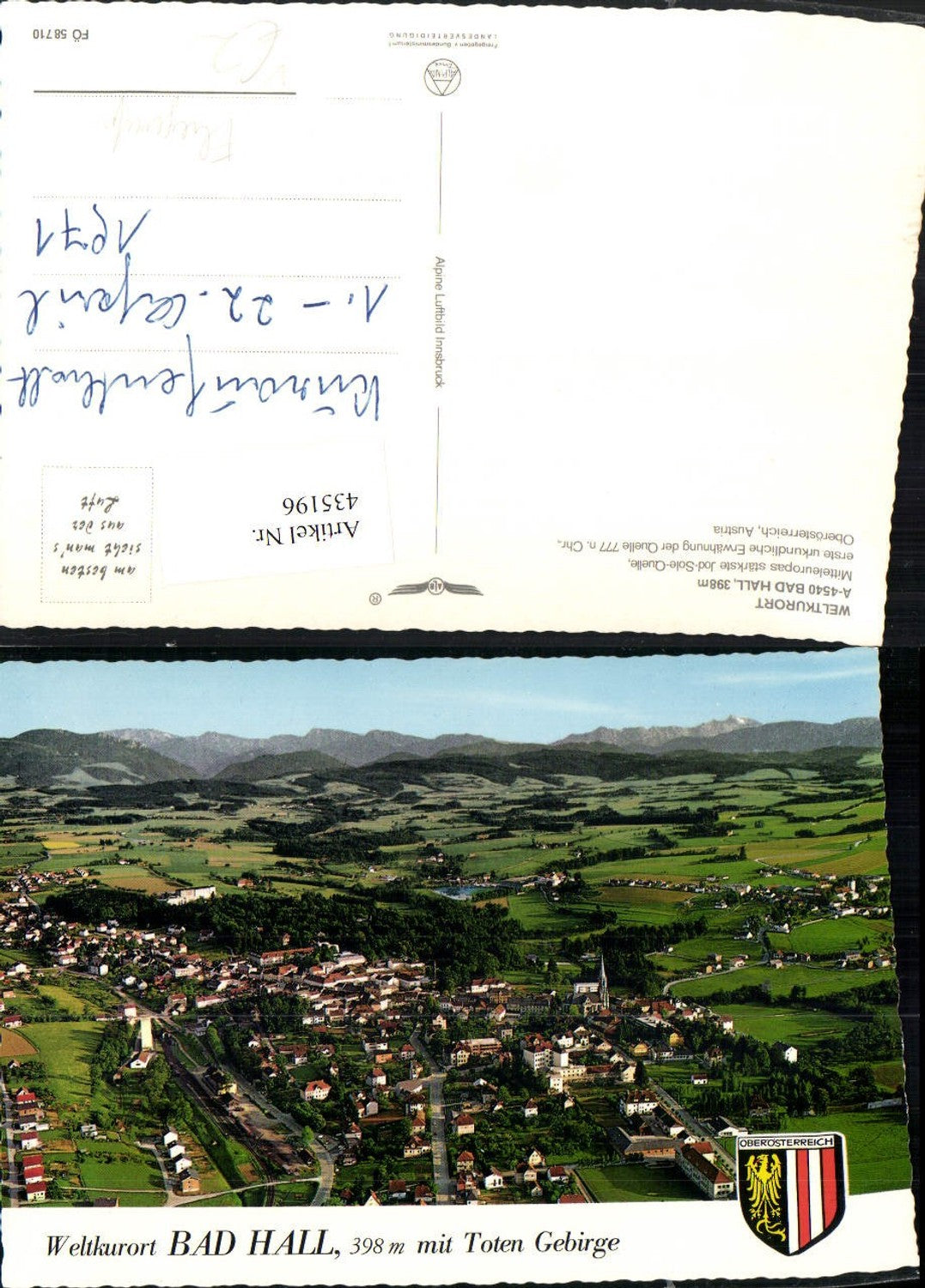 435196,Bad Hall Totale Fliegeraufnahme pub Alpine Luftbild 58710
