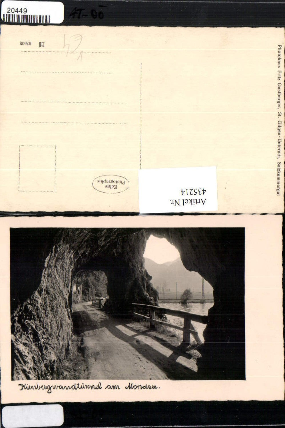 435214, Kienbergwand Tunnel, Tunnel at Mondsee near Scharfling, Fritz Gastberger pub